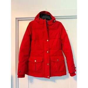 Ecko Red Womens Red Hooded Down Puffer Winter Jacket Parka Coat Size S
